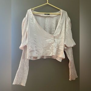 Satiny cream blouse